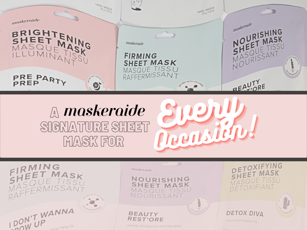 A Maskeraide Signature Sheet Mask for Every Occasion – MaskerAide Beauty